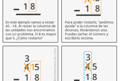 colocar numeros en una resta paso a paso