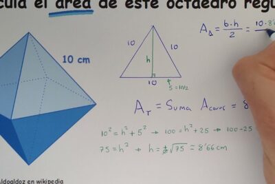 como calcular el area de un octaedro geometria en tres dimensiones