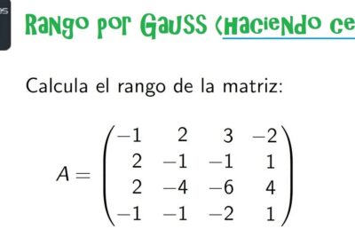 como calcular el rango de una matriz conceptos fundamentales