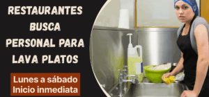 restaurantes busca personal para lava platos